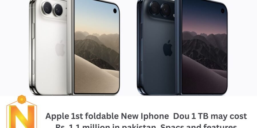 New Iphone 1st foldable Dou 1 TB may cost Rs. 1.1 million in pakistan. Spacs and features