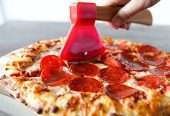 Axe Pizza Cutter with Bamboo Handle and Sharp Rotating Blade