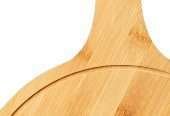 Bamboo Wooden Serving Plate Round Flat Fruit Pizza Serving Board Tray Plate with Handle