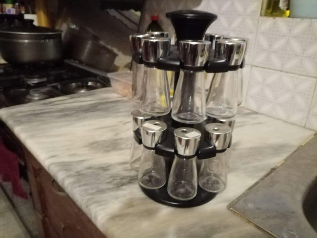 Masala Storage container 16 pcs Set Glass.