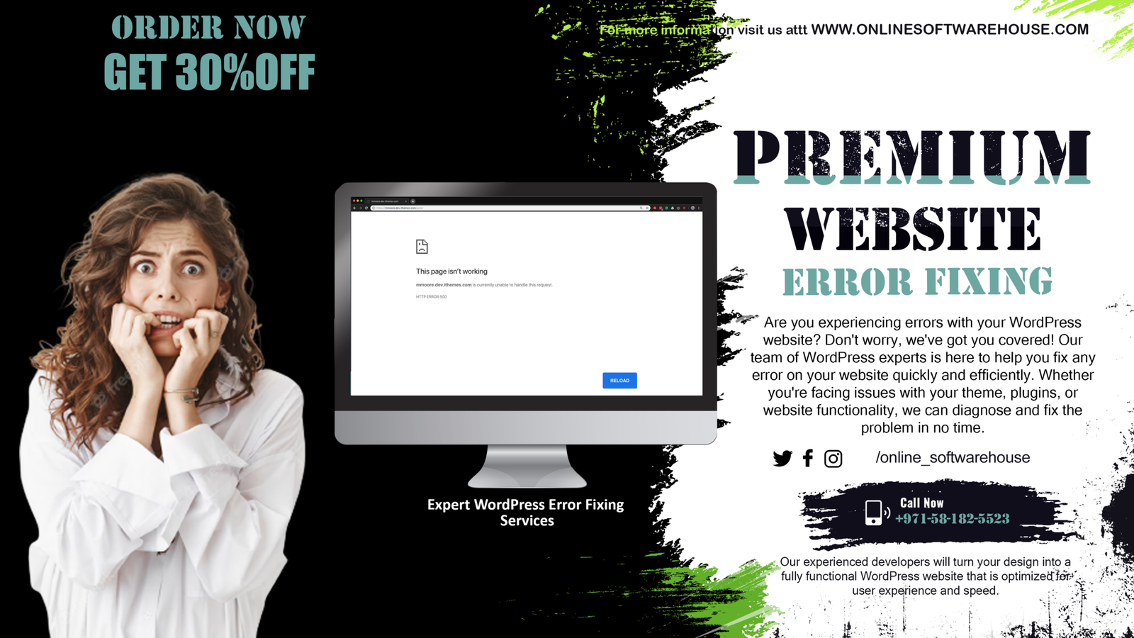 Website development, designing and error fixing services