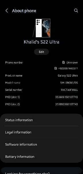 Samsung Galaxy S22 Ultra PTA approved
