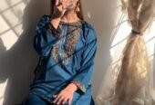 2pcs women’s stitched linen sequins embroidered suit