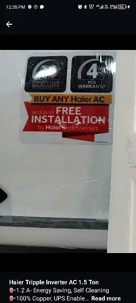 Haier Inverter AC on Installments1.5TonO3OO-III-727Omultan