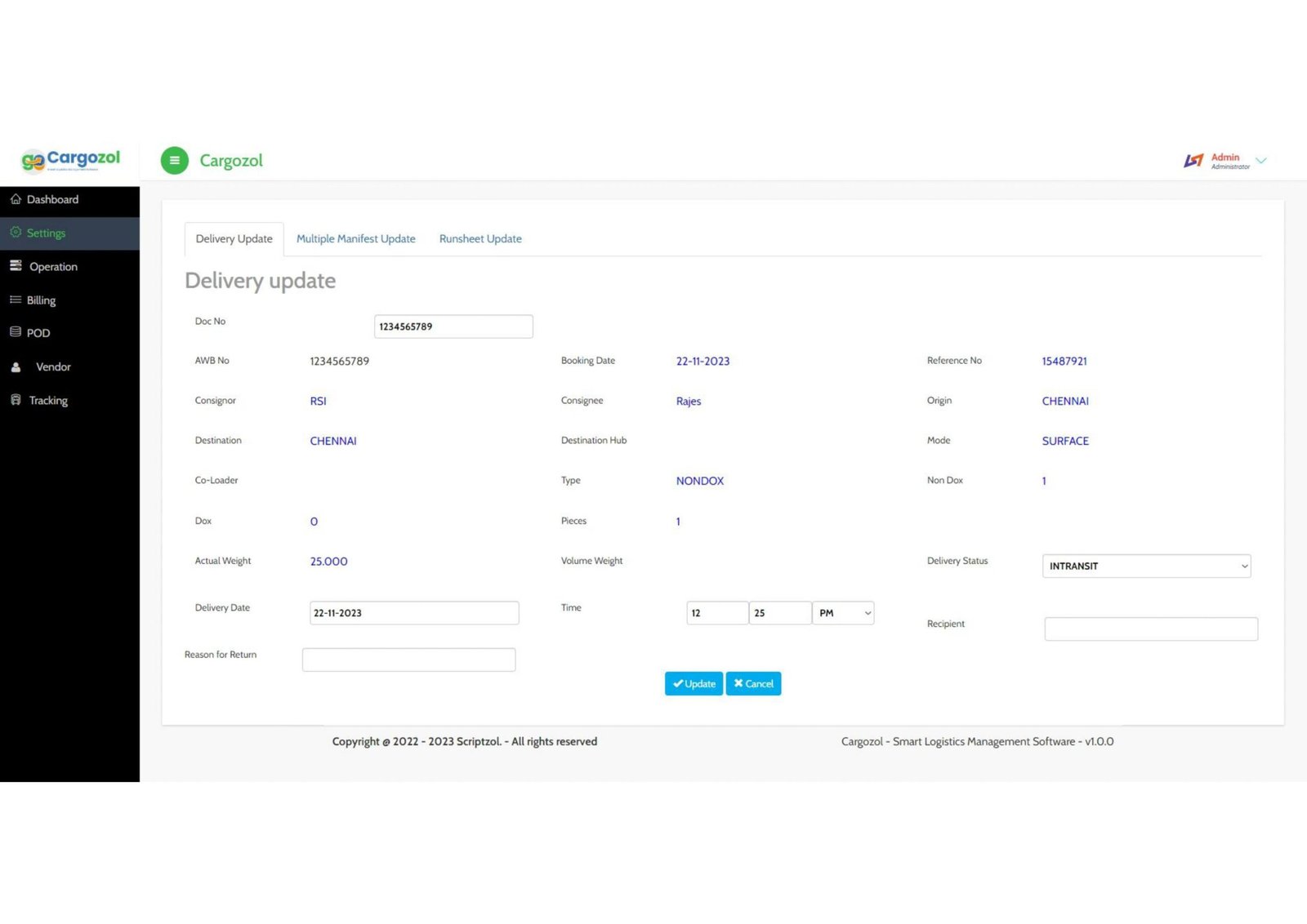 Cargozol Logistics Management Software – Scriptzol