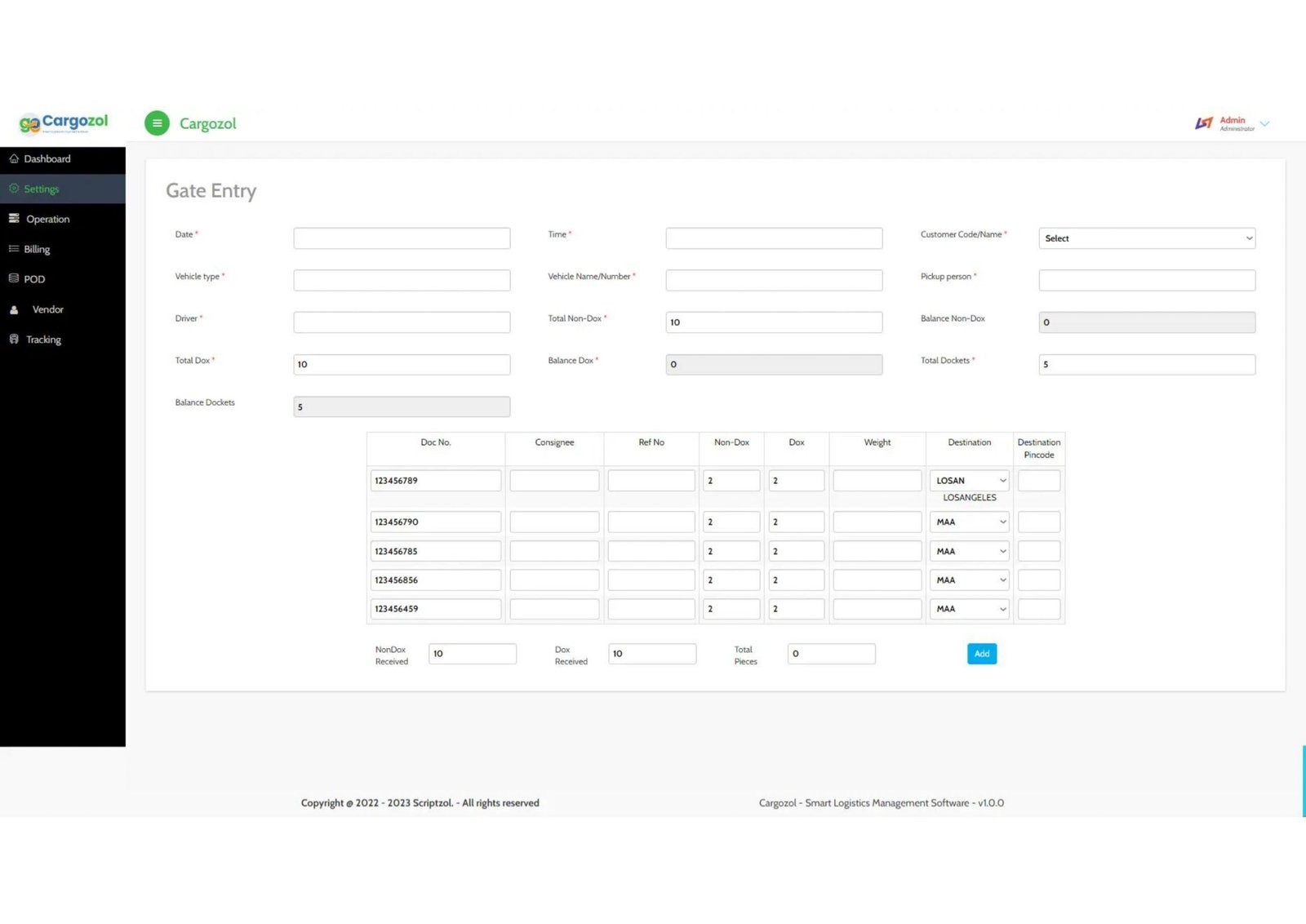 Cargozol Logistics Management Software – Scriptzol