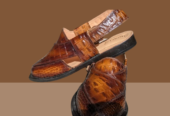 Mustard crocodile leather kheri chappal