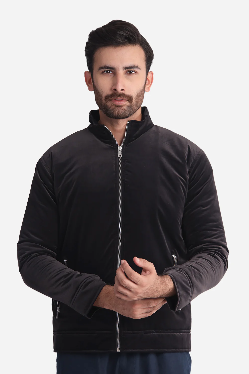 Black Corduroy Jacket For Men By Royal Tag