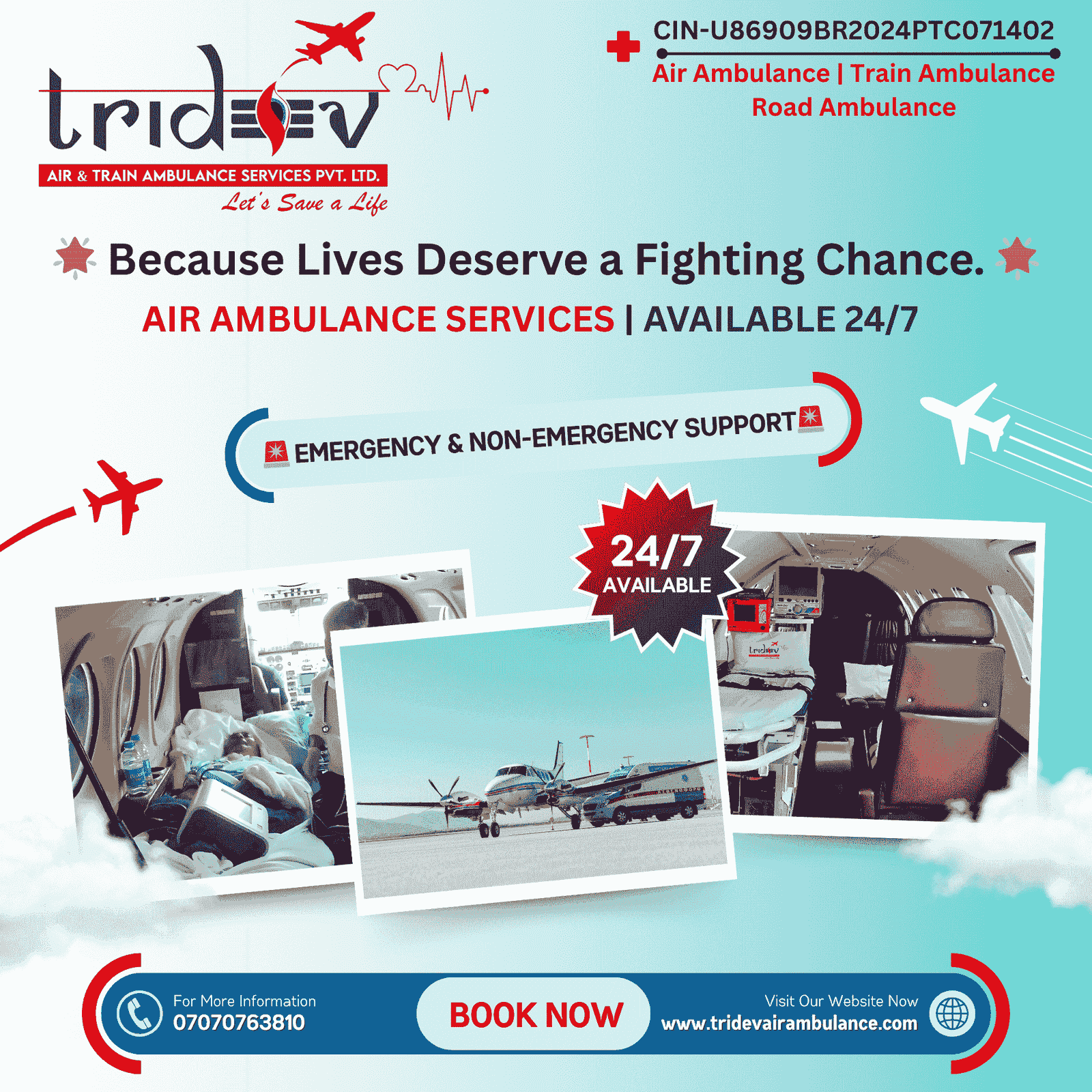 All Assistance Is Here Tridev Air Ambulance Service in Patna