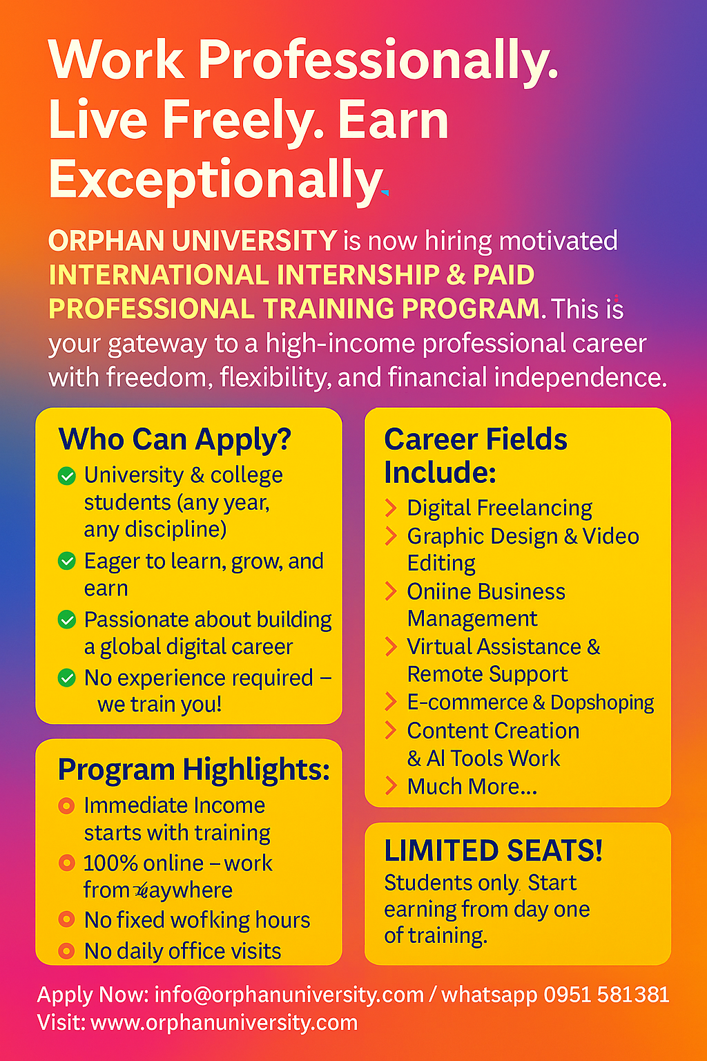 International Internship & Paid Training Opportunity