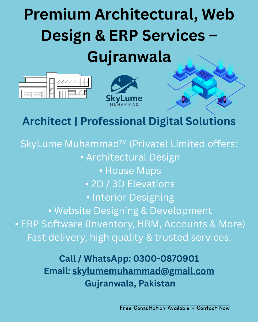Architect, Web Designer & ERP Software – Gujranwala