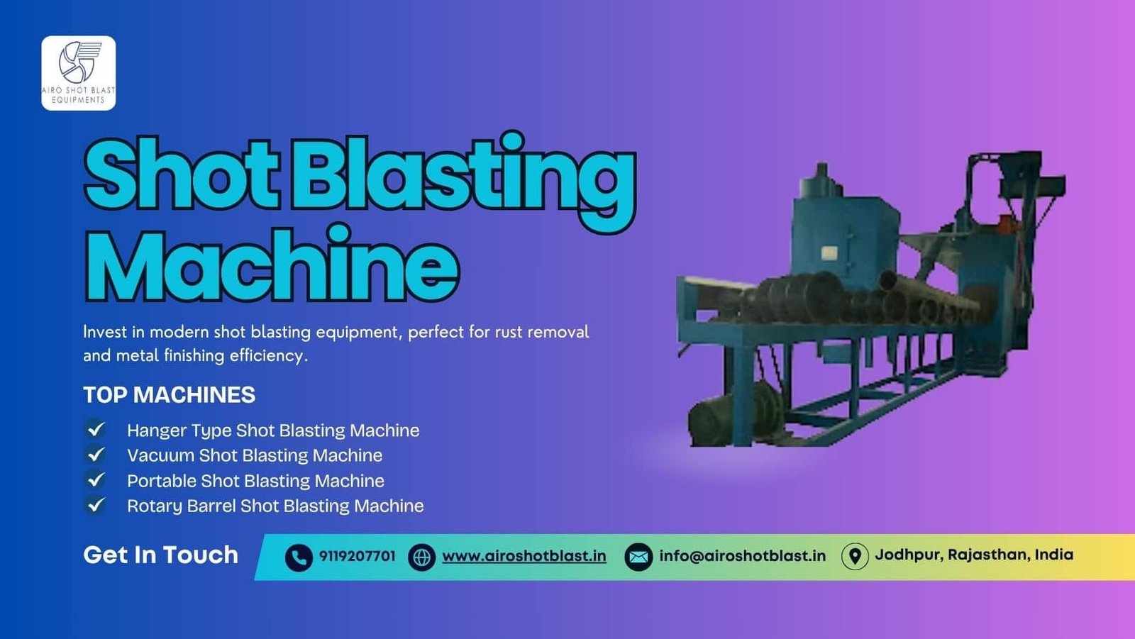 Innovative shot blasting machine manufacturers in India