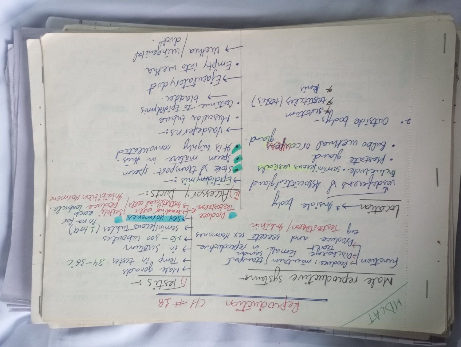 Mdcat books and hand written notes