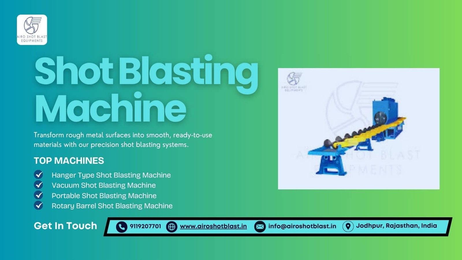 Innovative shot blasting machine manufacturers in India