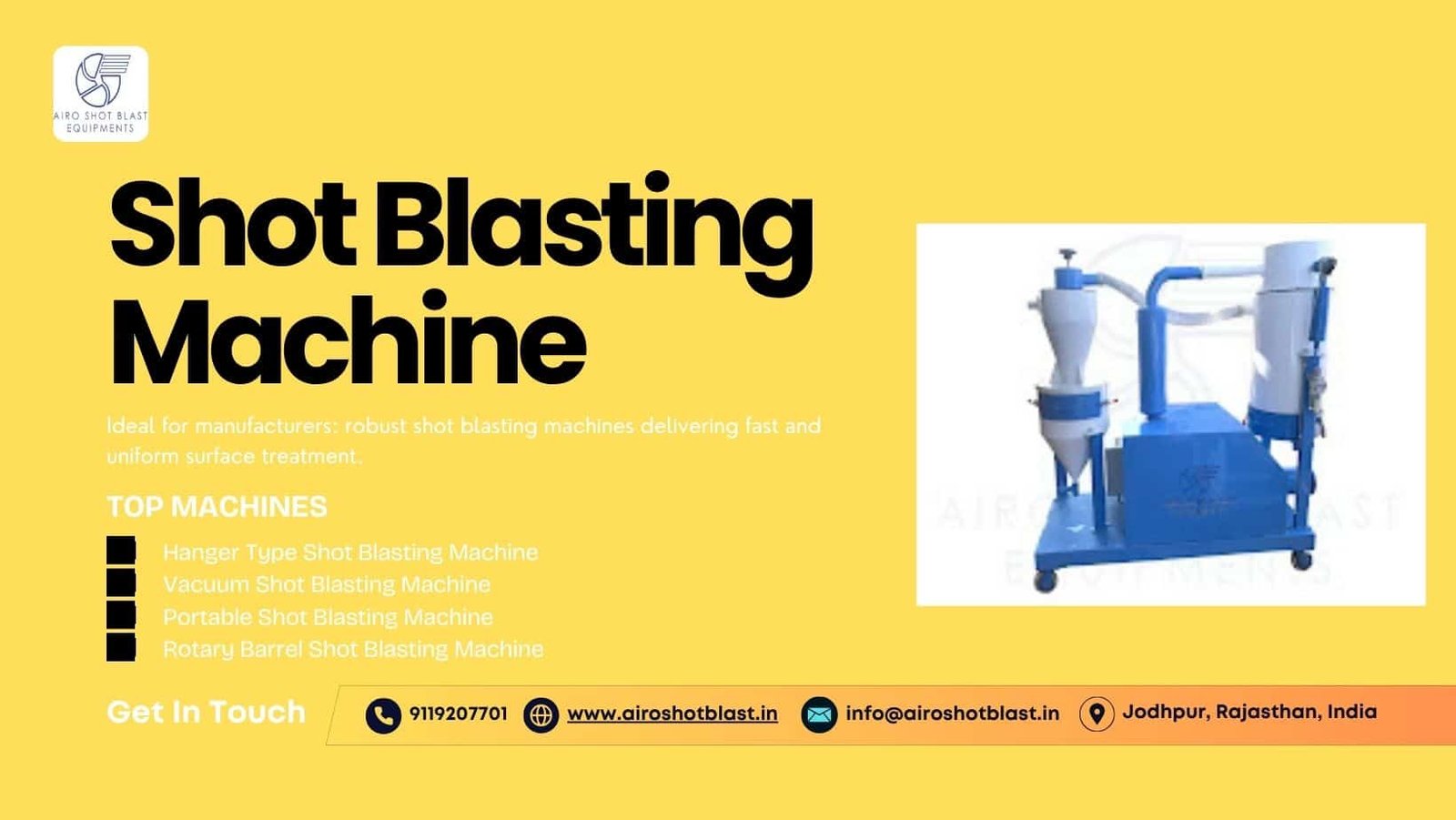 Innovative shot blasting machine manufacturers in India