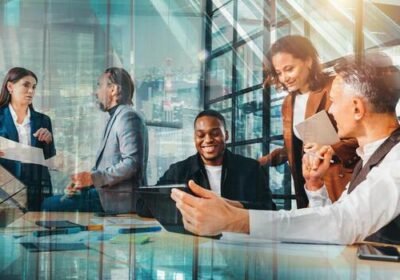 group-of-business-people-have-a-meeting-about-company-stats-photo