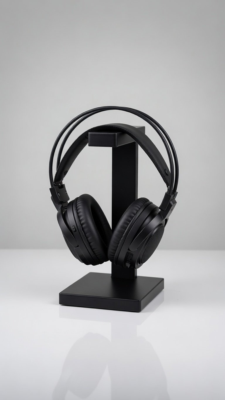 đ§ Personalized Black Hardwood Headphone Stand