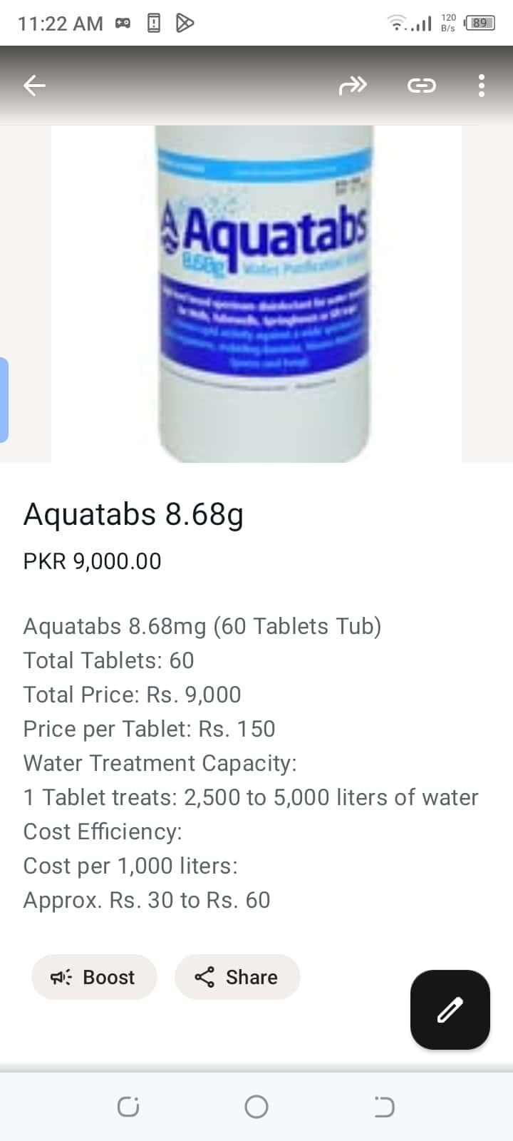 Water purification tablets