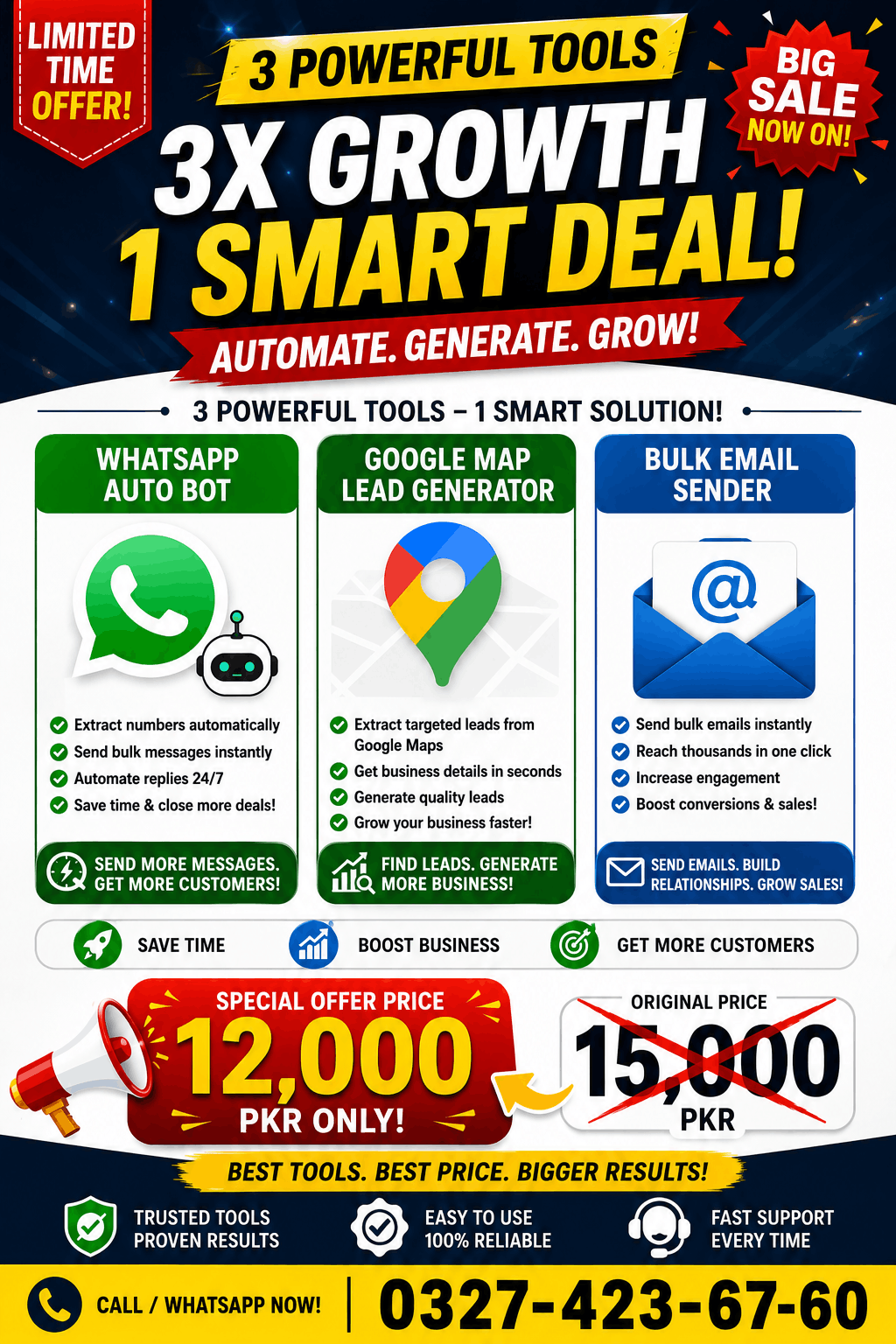 🔥 WhatsApp Bot + Google Map Leads + Bulk Email Sender
