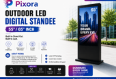 Outdoor LED Digital Standee 55″ & 65″ – IP65 4K UHD | Pixo