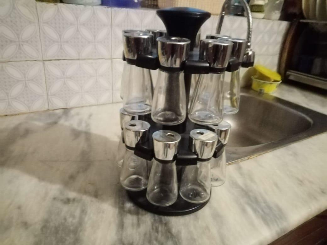 Masala Storage container 16 pcs Set Glass.