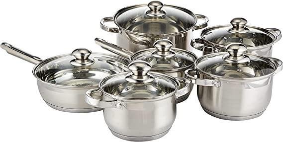 Be A Chief Imported Stainless Steel 12-Piece Cookware Set