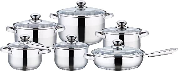 Be A Chief Imported Stainless Steel 12-Piece Cookware Set