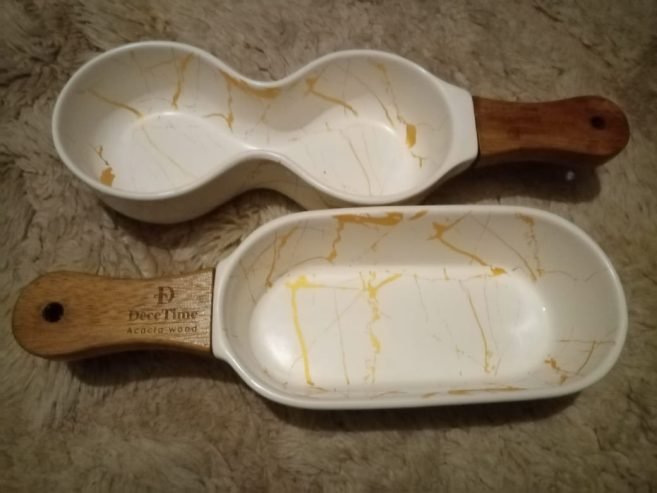 Imported Salad Bowl With Wood Handle