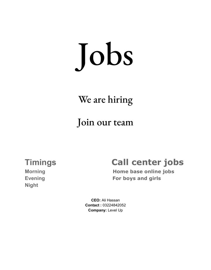 Call center jobs in Lahore for boys and girls. Salesman jobs