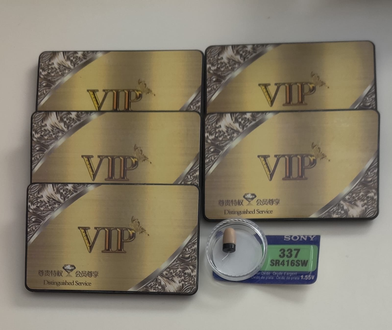 Make a catchy title like Spy gsm credit card with micro ear piece