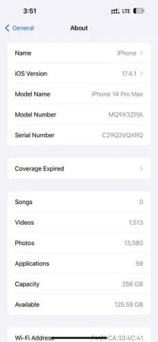 iPHONE 14 PRO MAX PTA APPROVED 256gb
