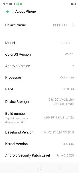 OPPO F11 8 gb RAM & 256 GB WITH BOX AND CHARGER DUAL SIM APPROVE