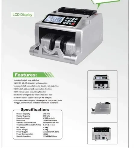 Cash Note Currency Counting Machine with Fake Note Detection