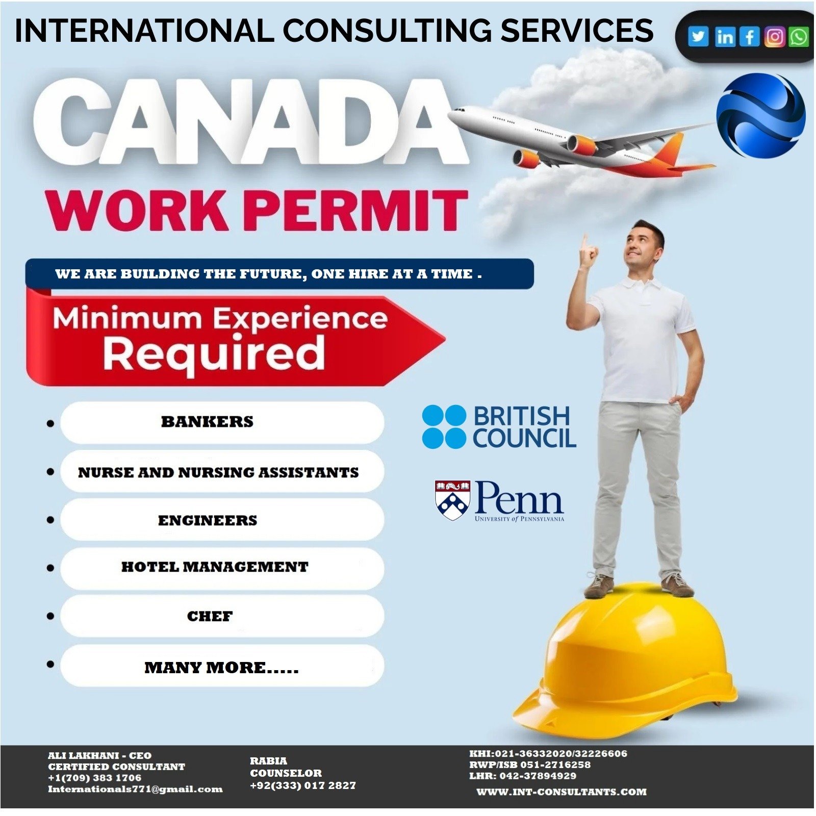 CANADA WORK PERMIT CONSULTANCY IN LAHORE