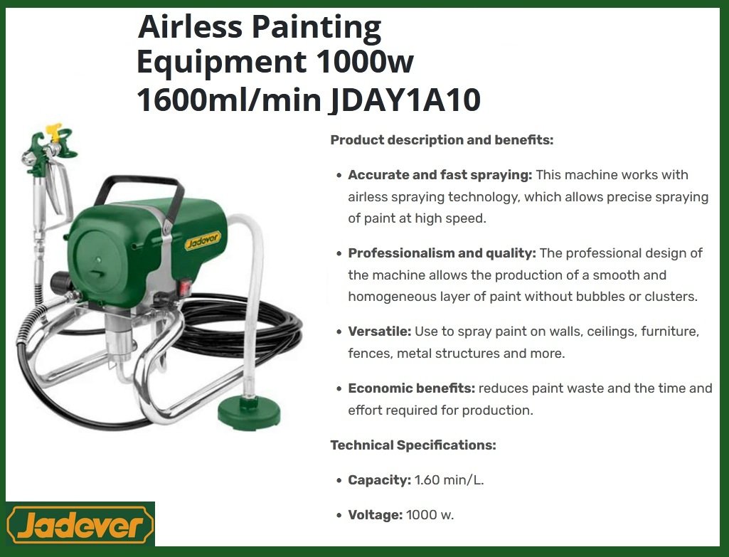 Airless Paint Spray Machine JADEVER Brand