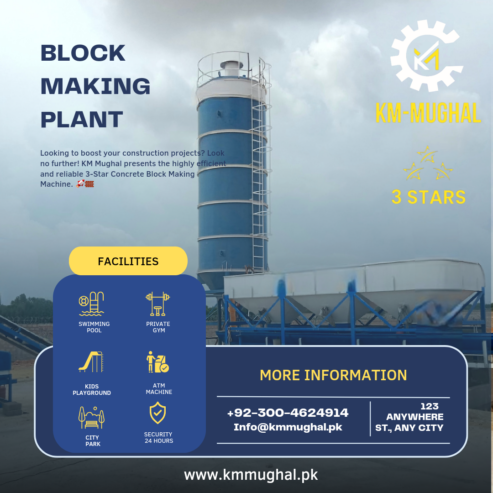 Concrete Light Block Making Machine by KM Mughal 3 Star Engi