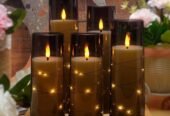 Flameless LED Candles with Timer 5 Pc Flickering Flameless C