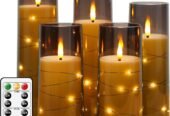 Flameless LED Candles with Timer 5 Pc Flickering Flameless C