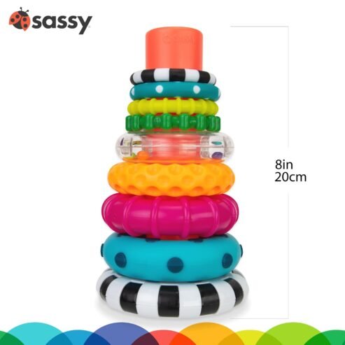 Sassy Stacks of Circles Stacking Ring STEM Learning Toy, Age