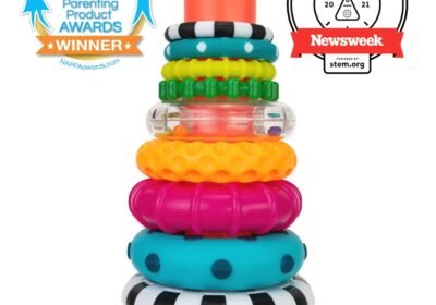 Sassy Stacks of Circles Stacking Ring STEM Learning Toy, Age 6+ Months, Multi, 9 Piece Set Visit the Sassy 71whIAzumrL._SL1500_