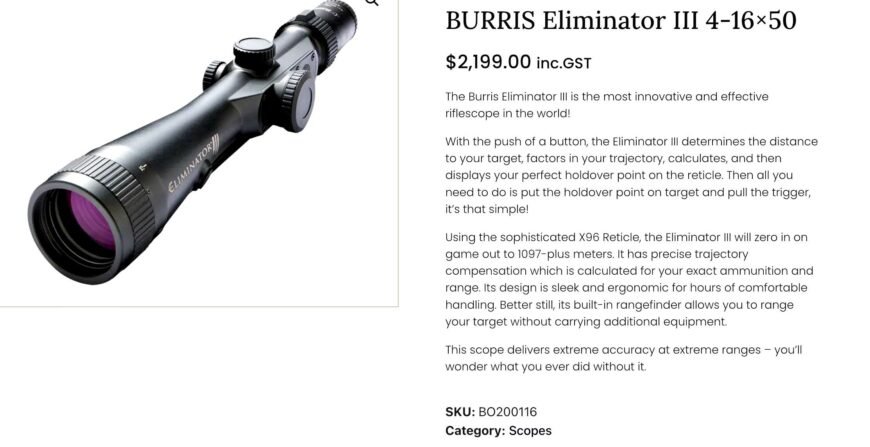 Burris Eliminator 3 scope Laser Eliminator Scope Lazer Range