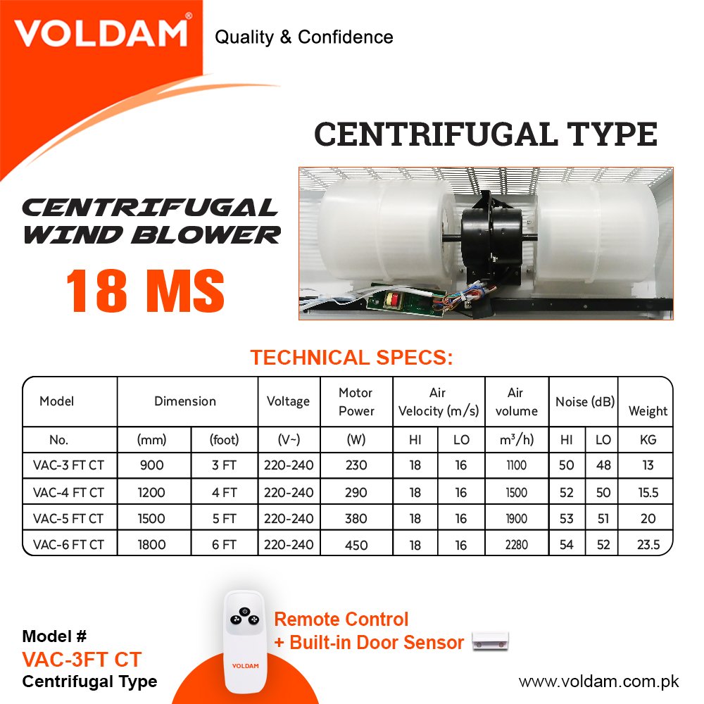 VOLDAM AIR CURTAIN CENTRIFUGAL TYPE