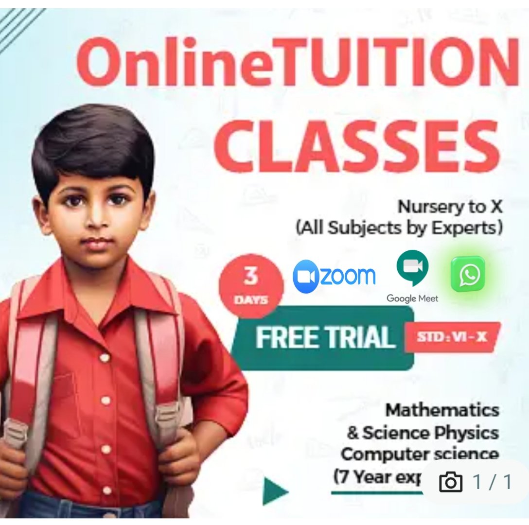 Online Tuition Class Available
