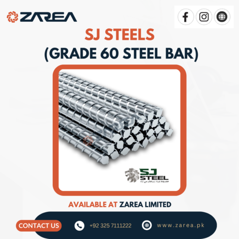 SJ Steels (Grade 60 Steel Bar) Now Available at Zarea Limite