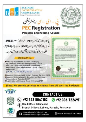 Company Registration with PEC, SECP, and FBR