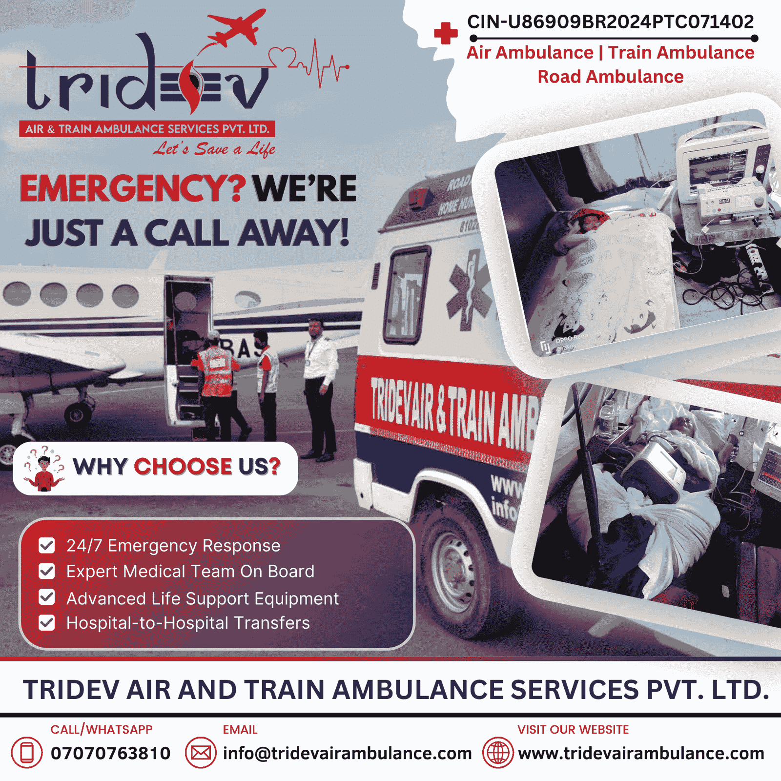 Our Health Care System in Tridev Air Ambulance in Delhi