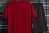 2 Pcs Men’s Polyester Printed T-Shirt & Shorts Tracksuit