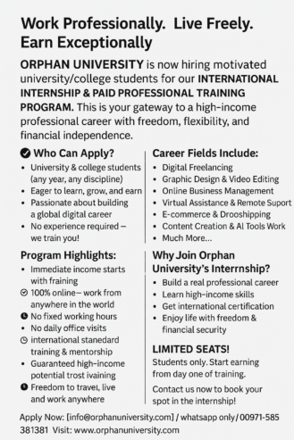 International Internship & Paid Training Opportunity