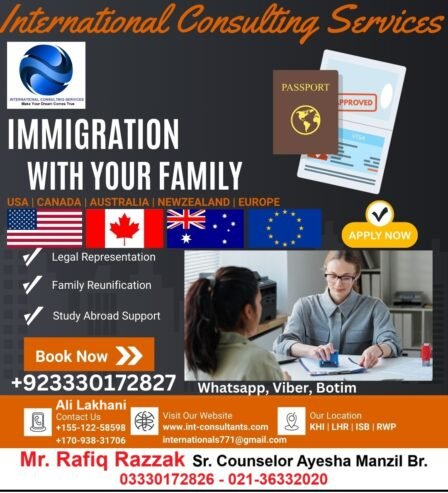 Karachi-based US Immigration Expert-Study Abroad, Work visa
