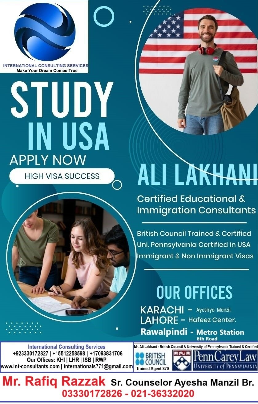 Karachi-based US Immigration Expert-Study Abroad, Work visa